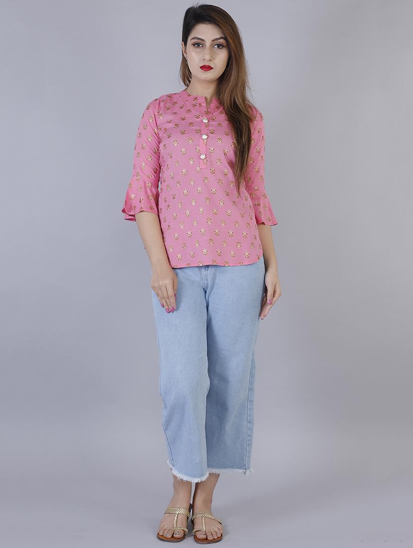 pink rayon regular top - 17166206 - Zoom Image - 4