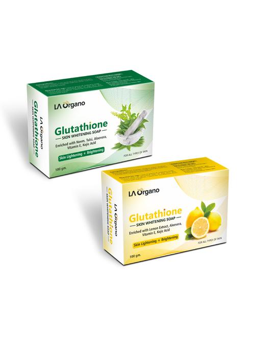 glutathione whitening soap with neem tulsi & glutathione lemon soap for skin lightening,brightening-(pack of 2,100gm each) - 17166245 - Standard Image - 1
