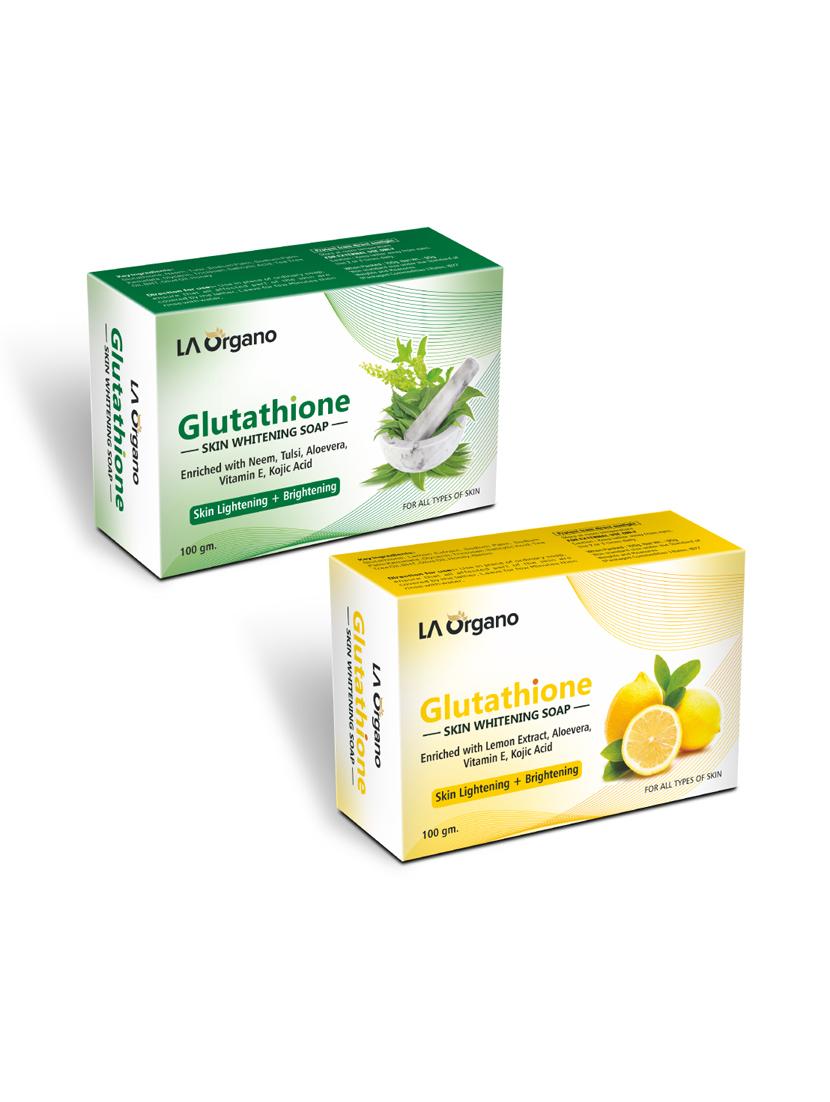 glutathione whitening soap with neem tulsi & glutathione lemon soap for skin lightening,brightening-(pack of 2,100gm each) - 17166245 - Zoom Image - 1