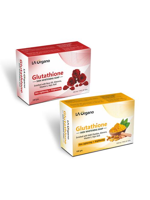 glutathione whitening soap with rose & glutathione haldi chandan soap for skin lightening,brightening -(pack of 2,100gm each) - 17166261 - Standard Image - 1