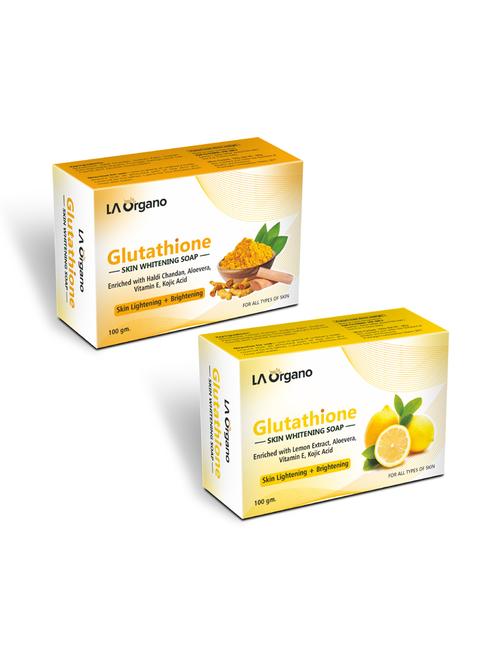 glutathione whitening soap with haldi chandan & glutathione lemon soap for skin lightening,brightening -(pack of 2,100gm each) - 17166269 - Standard Image - 1