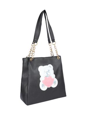 black leatherette (pu) handbag - 17166375 - Standard Image - 4