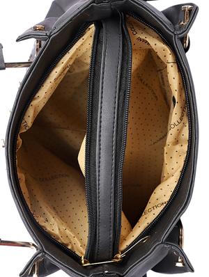 black leatherette (pu) handbag - 17166376 - Standard Image - 3