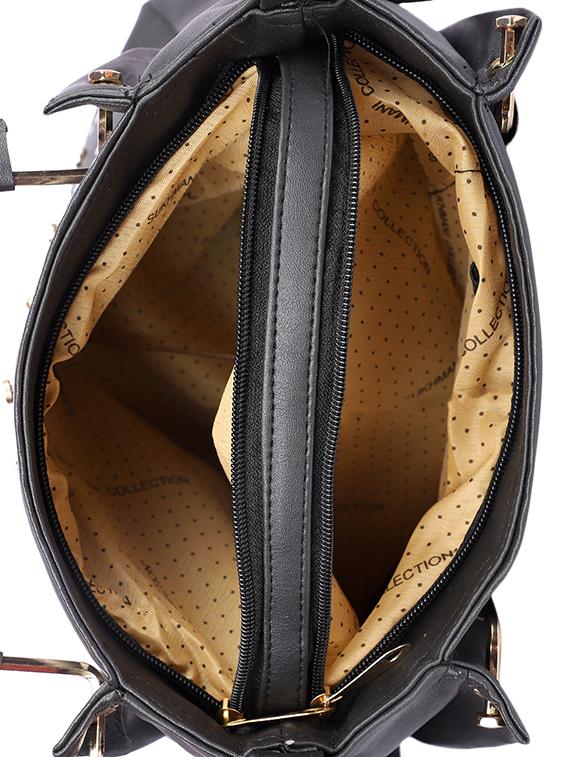 black leatherette (pu) handbag - 17166376 - Zoom Image - 3