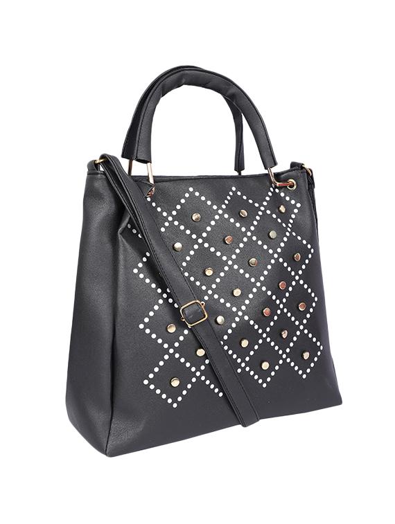 black leatherette (pu) handbag - 17166376 - Zoom Image - 4