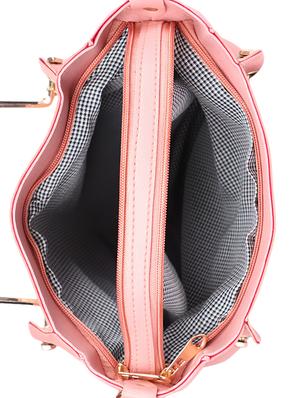 pink leatherette (pu) combo handbag - 17166380 - Standard Image - 3