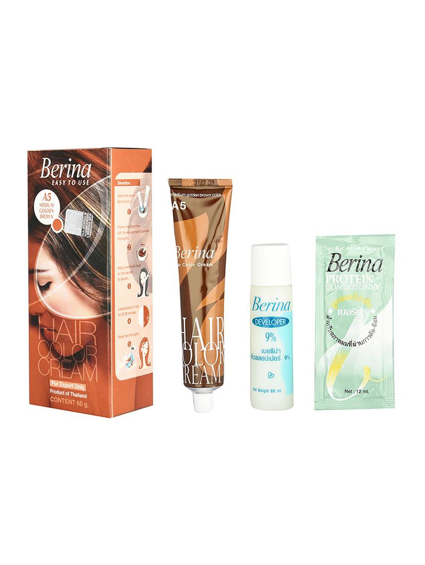 berina a5 medium golden brown hair color cream 60gm - 17166392 - Zoom Image - 1