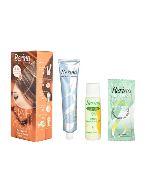 berina a34 light golden blonde hair color cream 60gm - 17166421 - Standard Image - 1