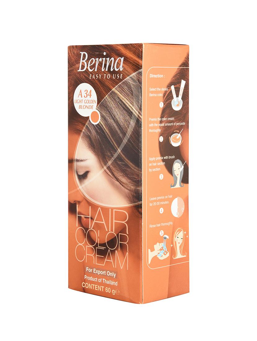 berina a34 light golden blonde hair color cream 60gm - 17166421 - Zoom Image - 2