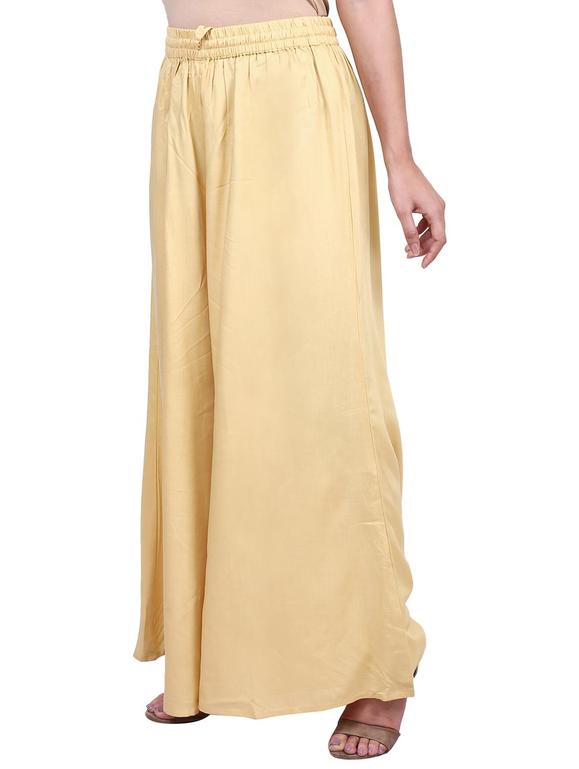 beige rayon palazzos - 17166560 - Zoom Image - 2