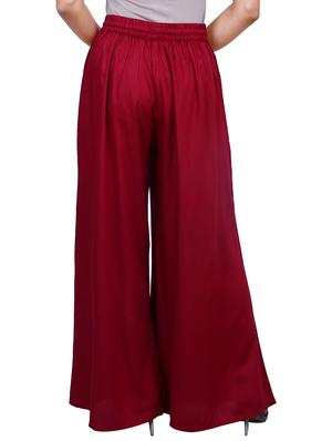 red rayon palazzos - 17166562 - Standard Image - 3