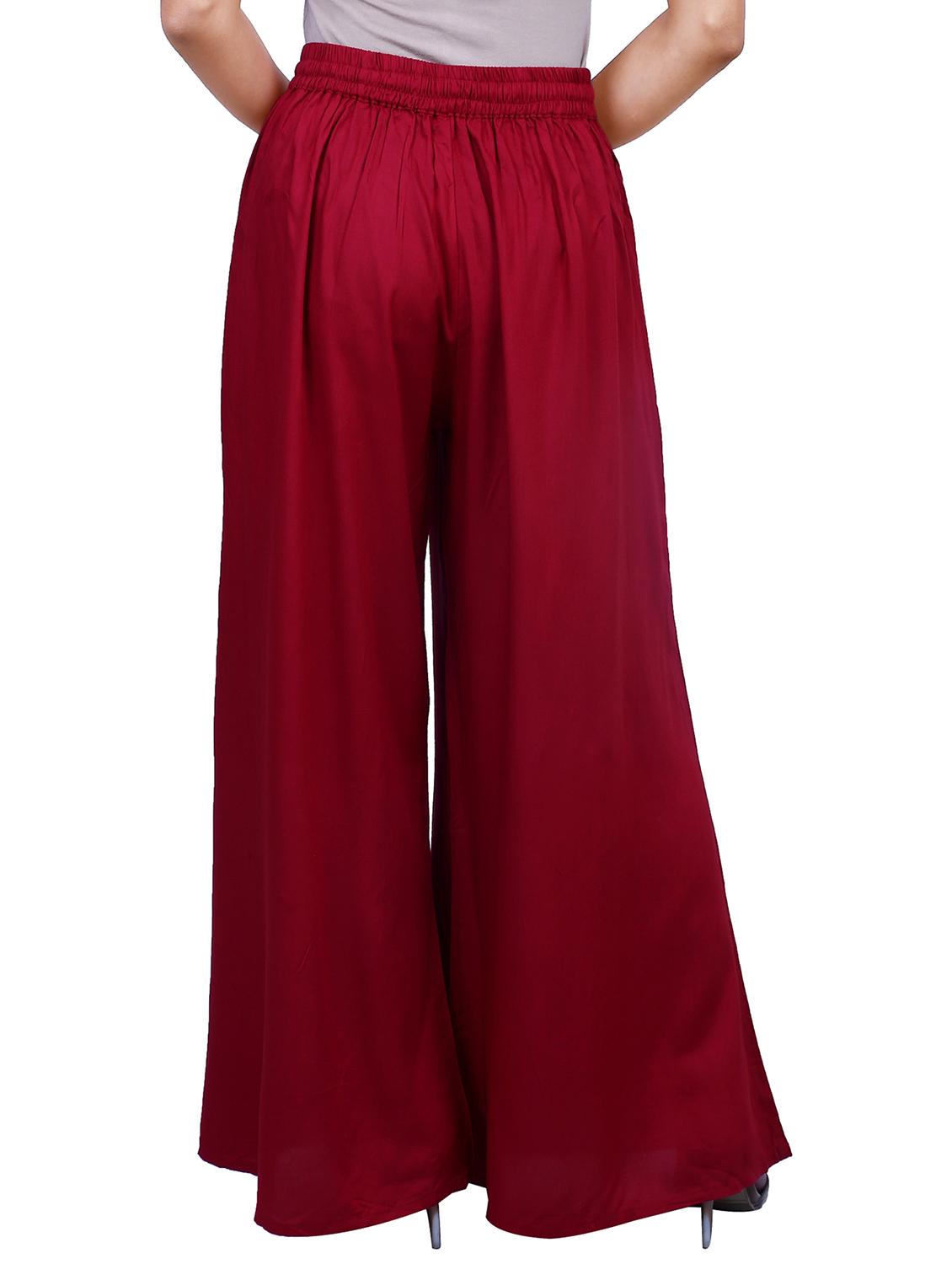 red rayon palazzos - 17166562 - Zoom Image - 3