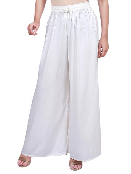 white rayon palazzos - 17166567 - Standard Image - 1
