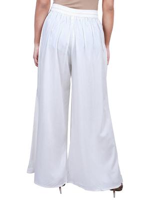 white rayon palazzos - 17166567 - Standard Image - 3
