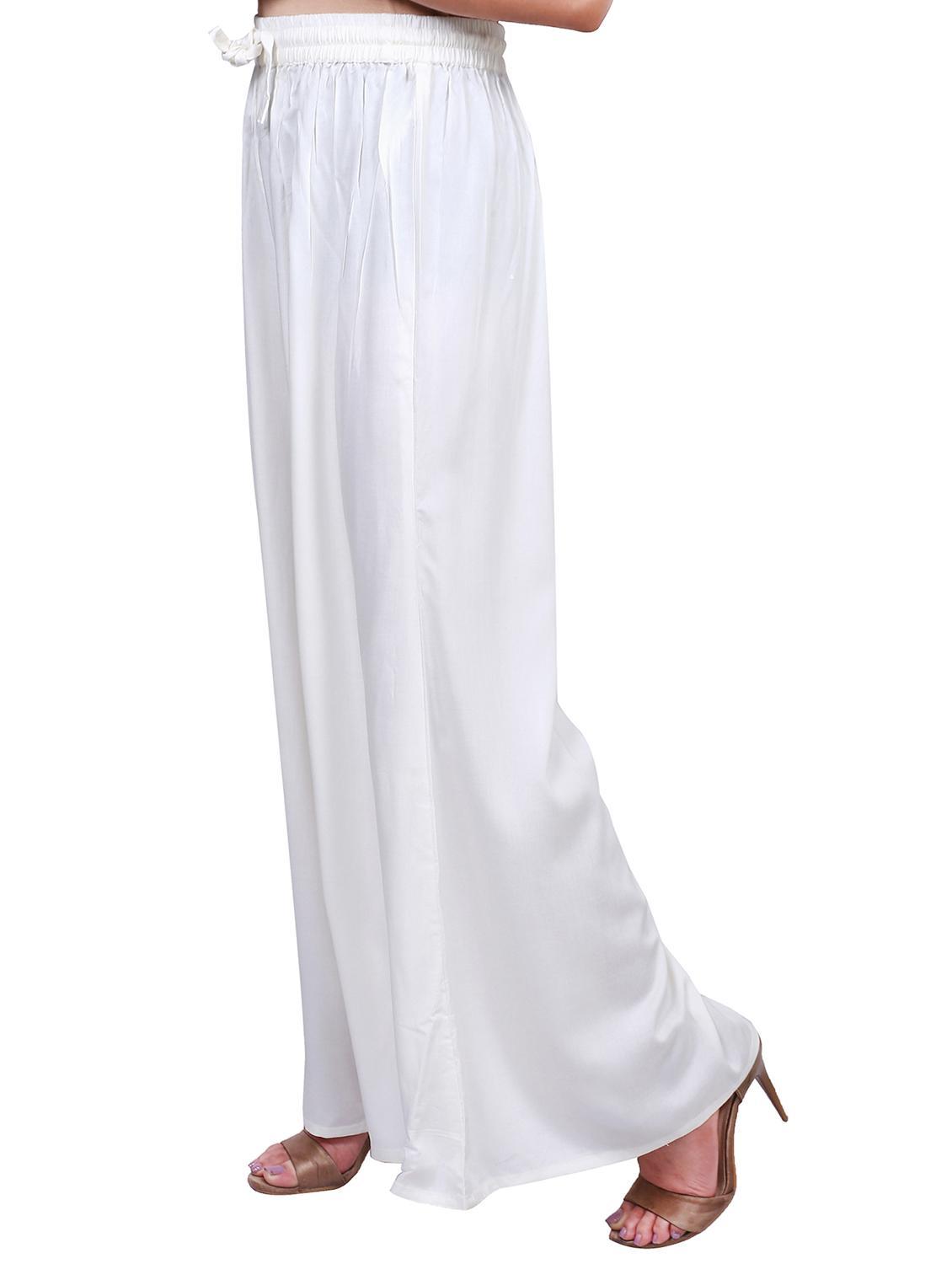 white rayon palazzos - 17166567 - Zoom Image - 2