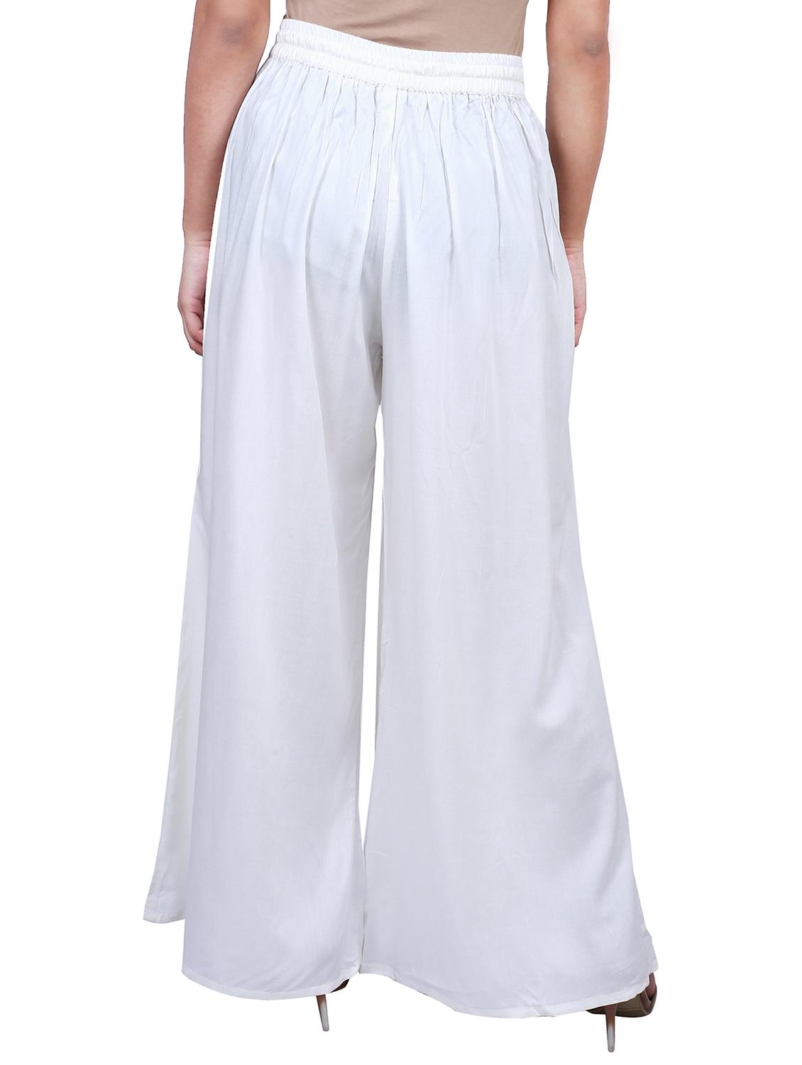 white rayon palazzos - 17166567 - Zoom Image - 3
