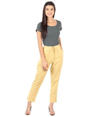 beige cotton flat front trousers - 17166568 - Standard Image - 4