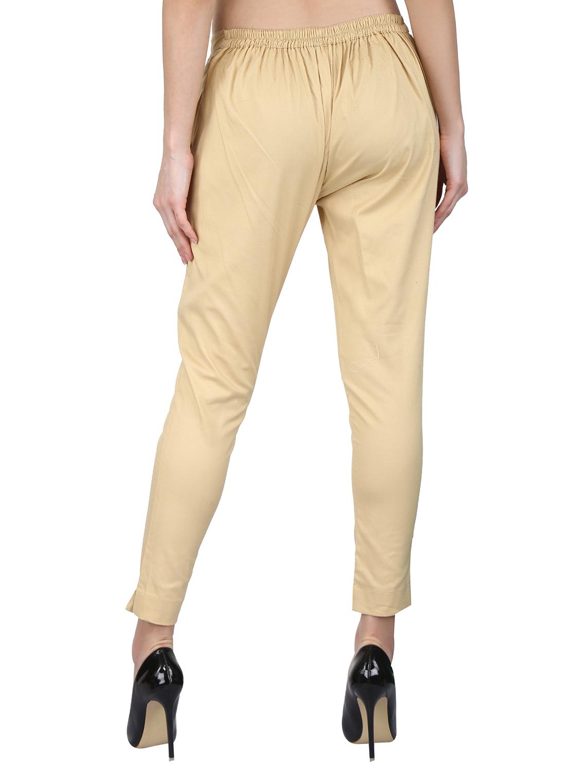 beige rayon others trousers - 17166576 - Zoom Image - 3