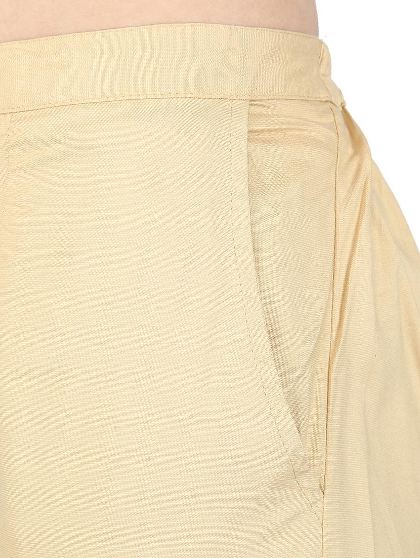beige rayon others trousers - 17166576 - Zoom Image - 4