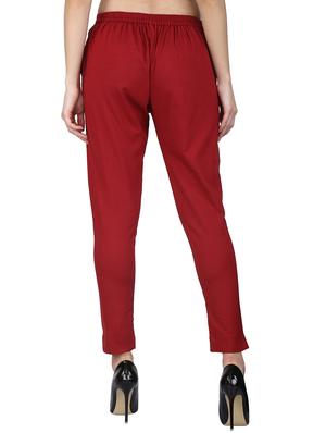 red rayon others trousers - 17166578 - Standard Image - 3