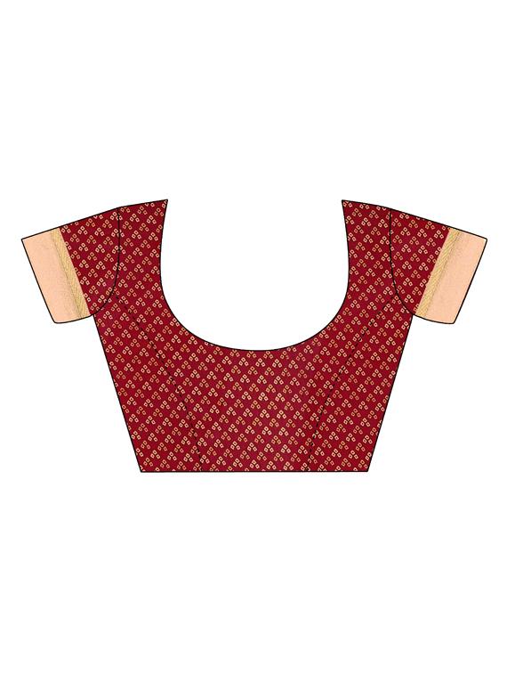 bnadhani print lace work saree with blouse - 17167334 - Zoom Image - 3