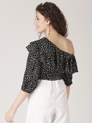 single shoulder crop top - 17167485 - Standard Image - 3