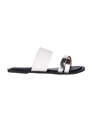 white slip on sandals - 17167548 - Standard Image - 2