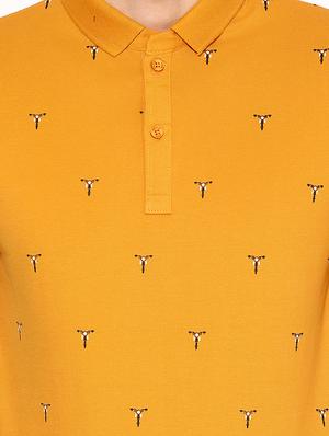 yellow printed polo t-shirt - 17168018 - Standard Image - 4
