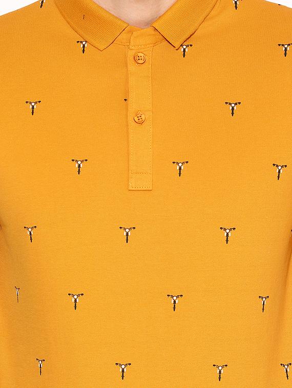 yellow printed polo t-shirt - 17168018 - Zoom Image - 4
