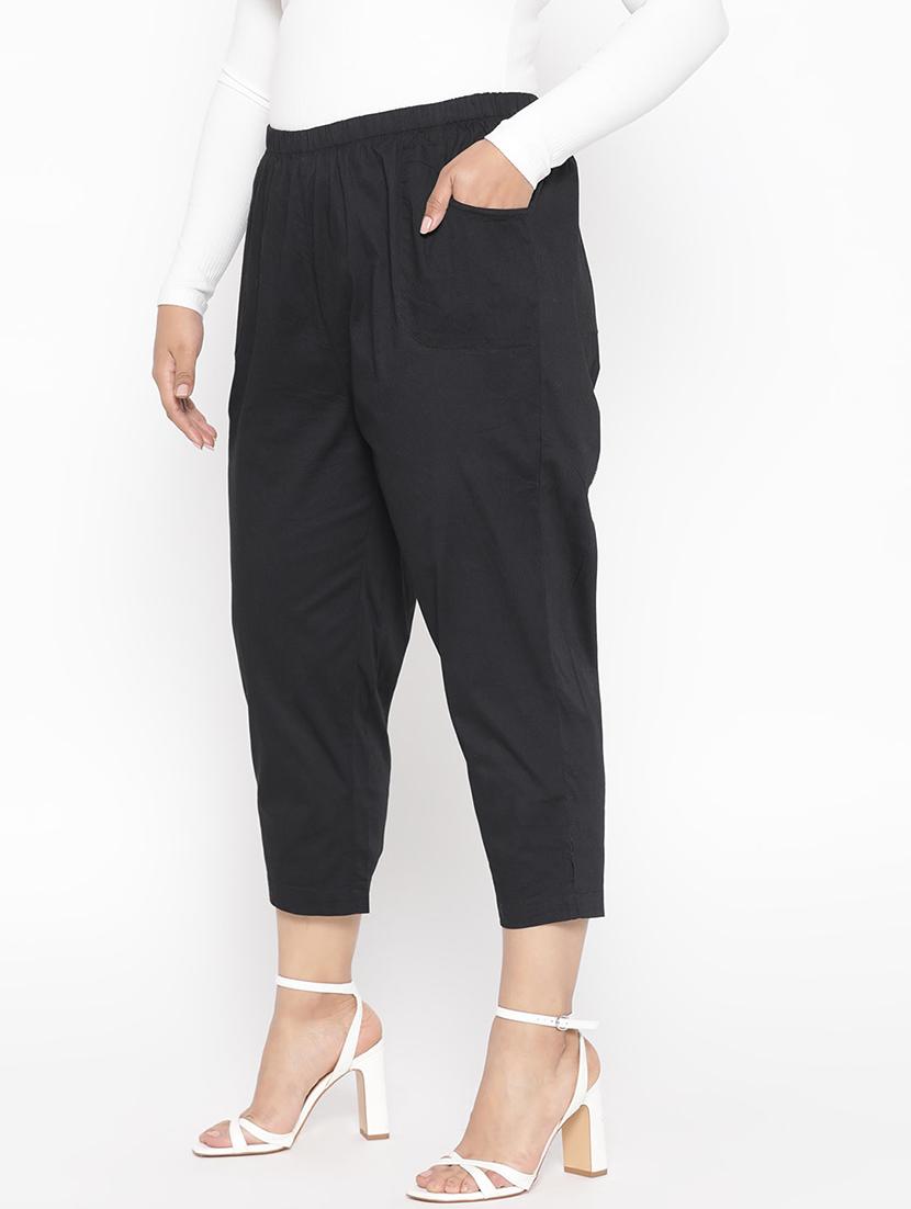 black cotton plus capris - 17168426 - Zoom Image - 2