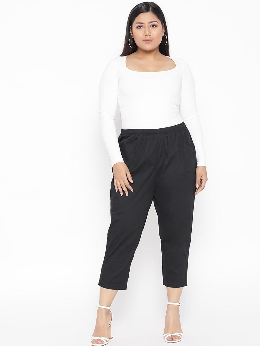 black cotton plus capris - 17168426 - Zoom Image - 4