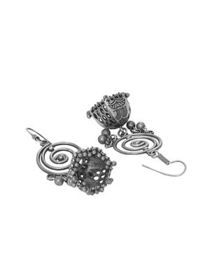 silver tone silver plated jhumka earring - 17168427 - Standard Image - 2
