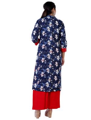 floral kurta palazzo set with free mask - 17168548 - Standard Image - 3