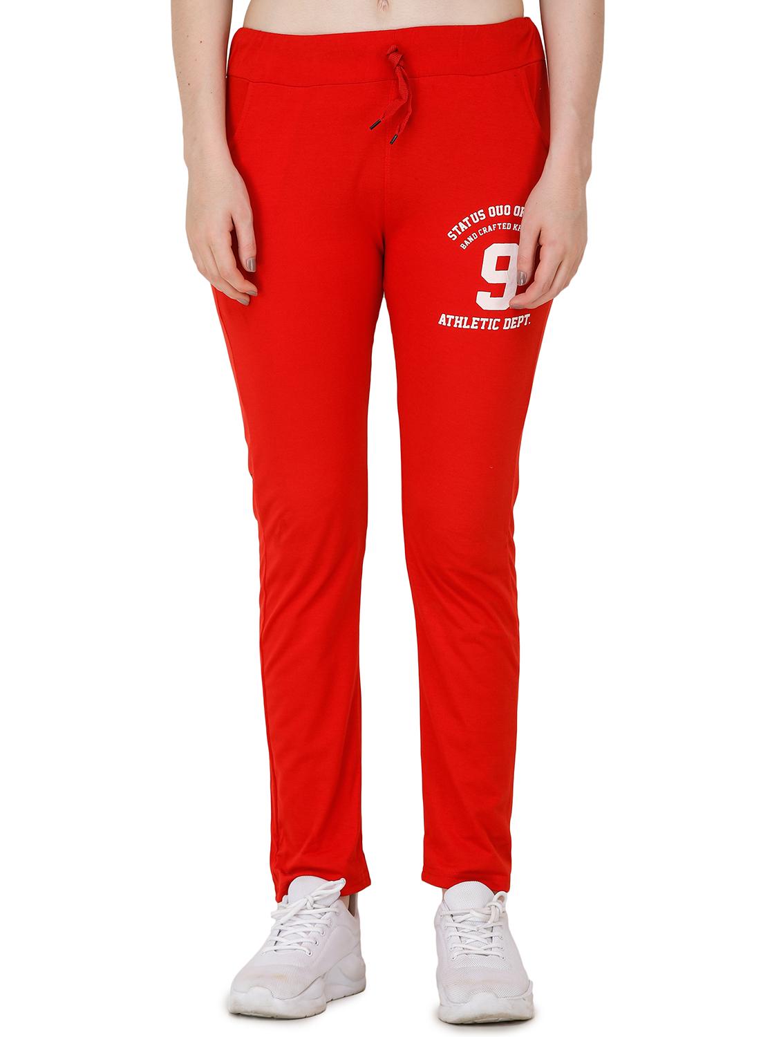 red cotton yoga pants track - 17168634 - Zoom Image - 1