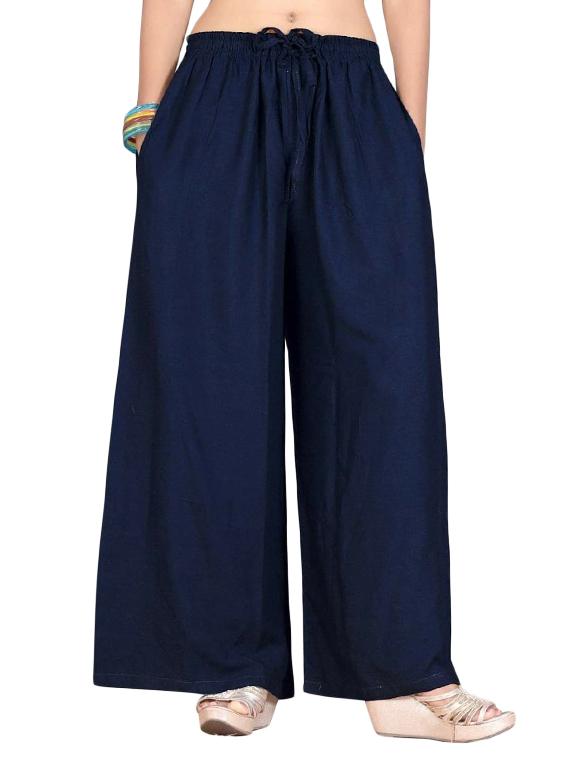 navy blue rayon palazzos - 17168958 - Zoom Image - 1