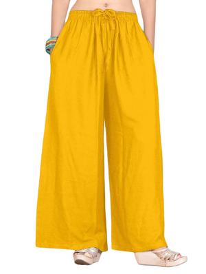 yellow rayon palazzos - 17168959 - Standard Image - 3