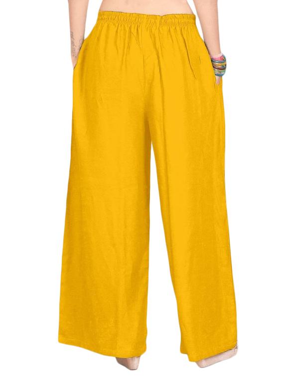 yellow rayon palazzos - 17168959 - Zoom Image - 1