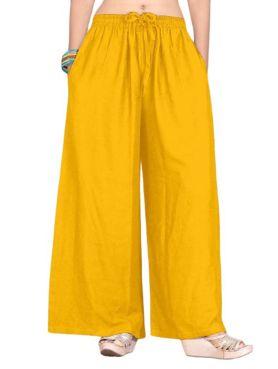 yellow rayon palazzos - 17168959 - Zoom Image - 3