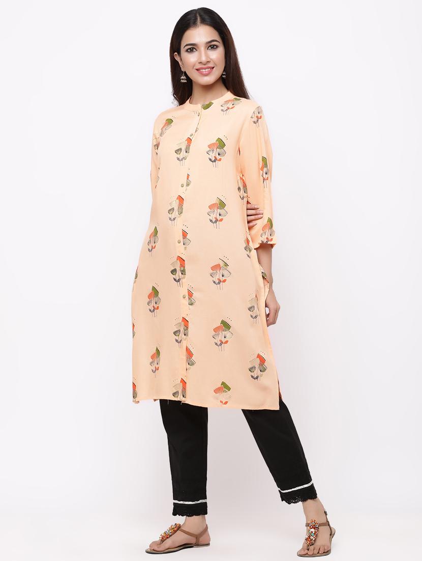 foil print a-line kurta - 17169007 - Zoom Image - 2