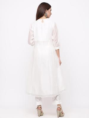yoke mirror work a-line kurta - 17169025 - Standard Image - 3