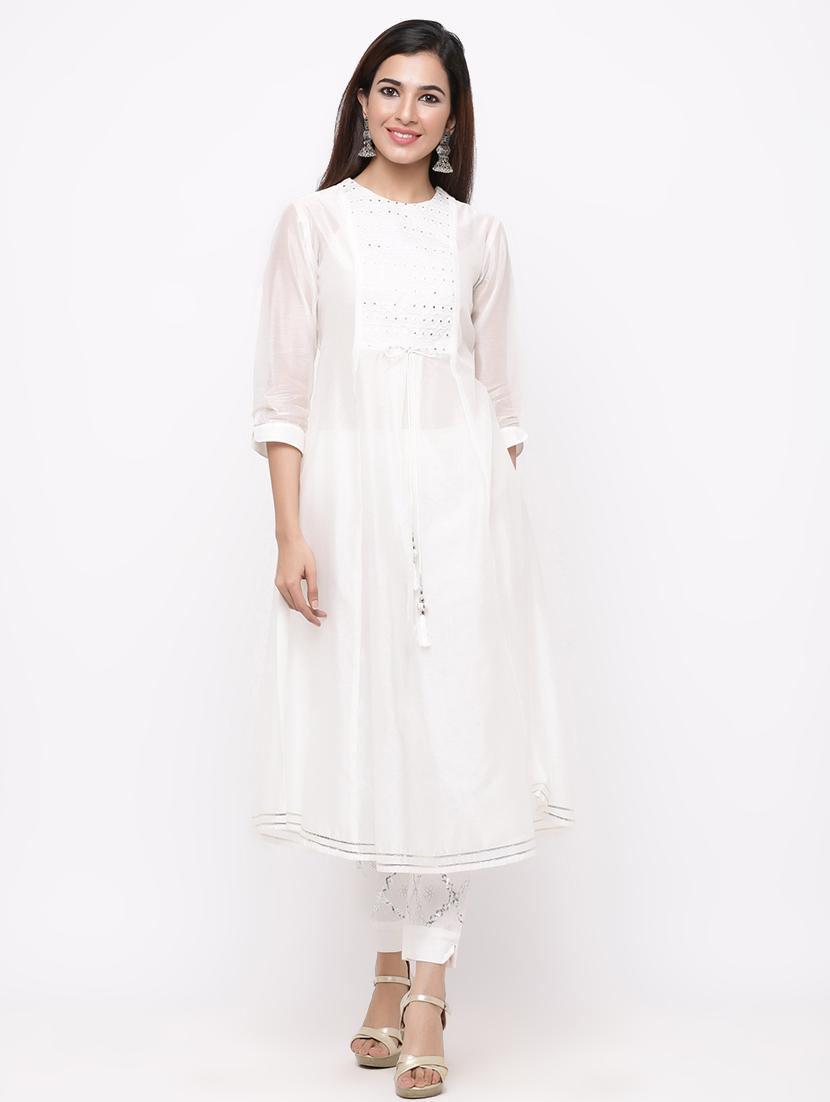 yoke mirror work a-line kurta - 17169025 - Zoom Image - 1