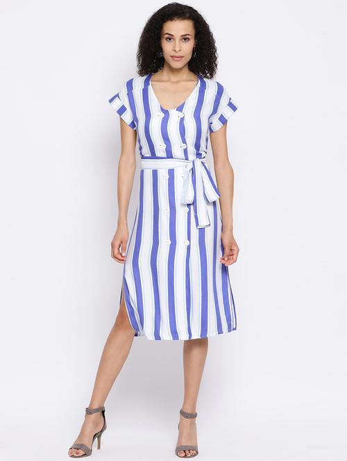 tie front striped dress - 17169571 - Standard Image - 1