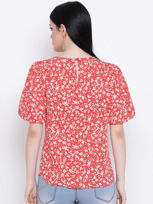 flutter sleeves floral top - 17169586 - Standard Image - 3