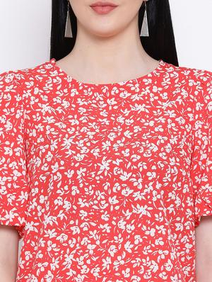 flutter sleeves floral top - 17169586 - Standard Image - 5