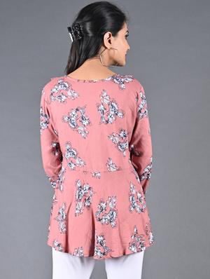 frill detail floral top - 17170186 - Standard Image - 3