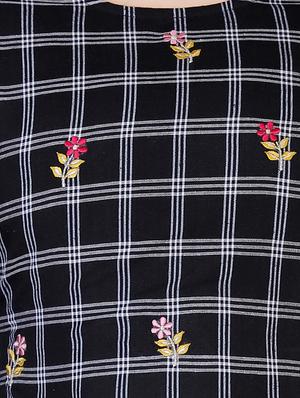 checkered layered ethnic dress - 17170230 - Standard Image - 4