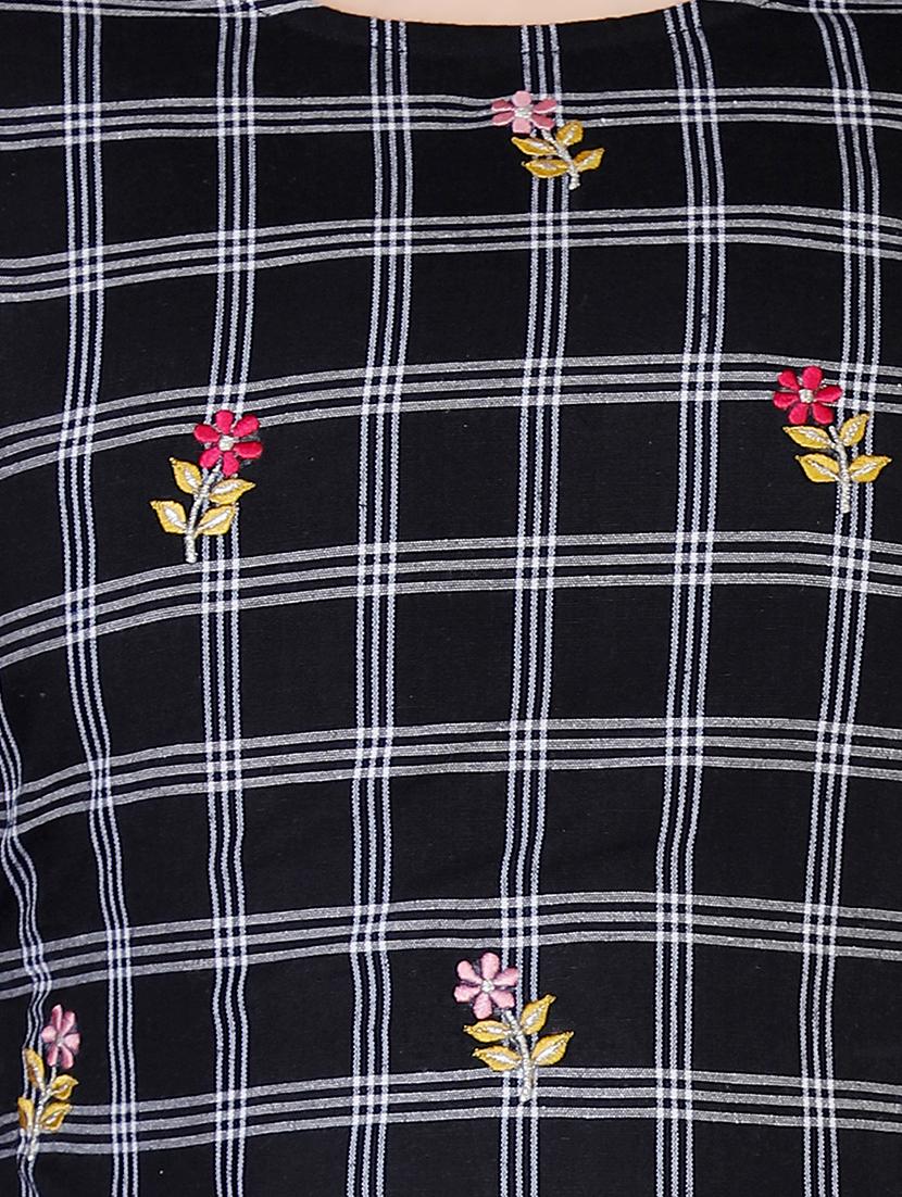 checkered layered ethnic dress - 17170230 - Zoom Image - 4