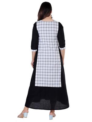 checkered layered ethnic dress - 17170231 - Standard Image - 3