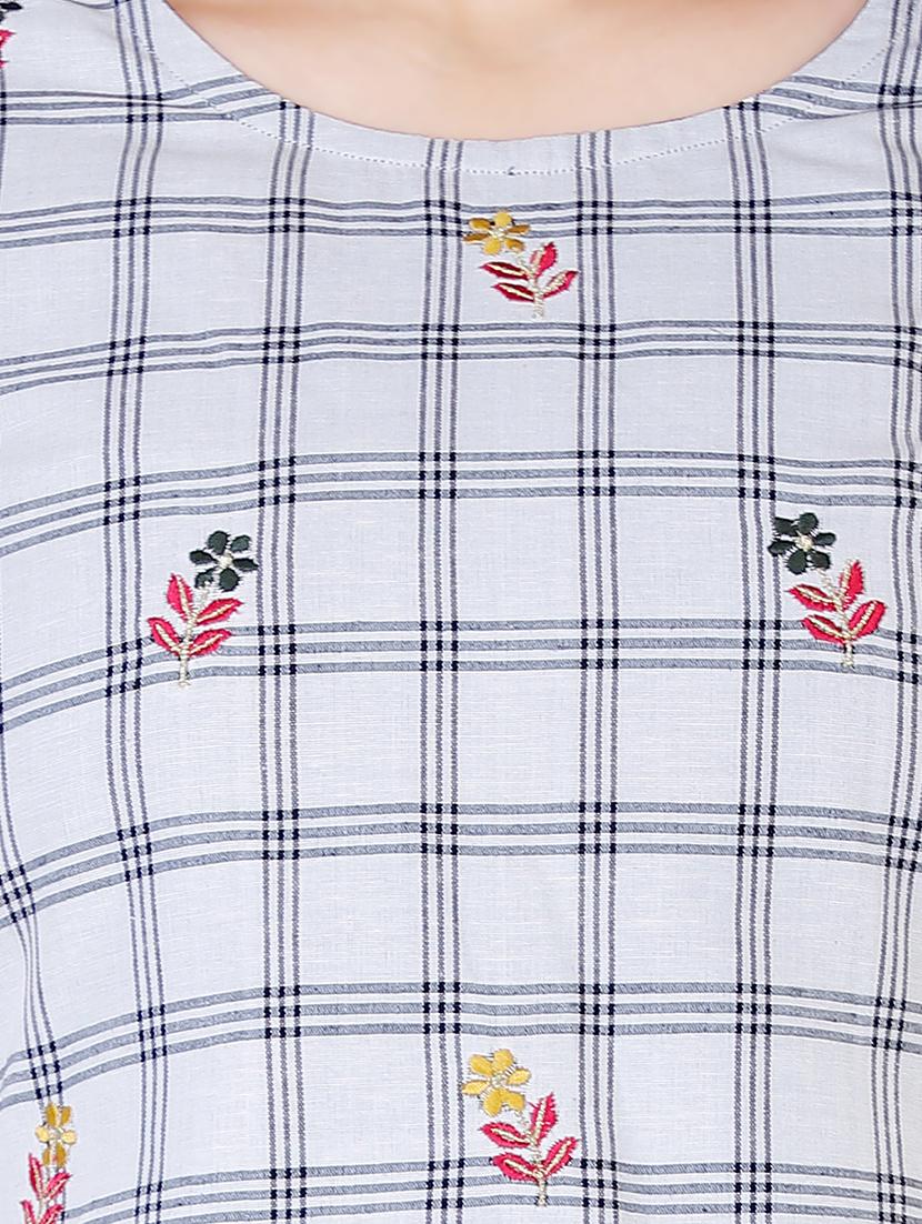 checkered layered ethnic dress - 17170231 - Zoom Image - 4
