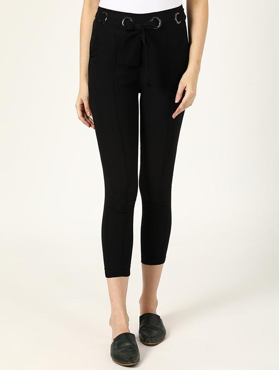 drawstring waist solid capri - 17170529 - Zoom Image - 1